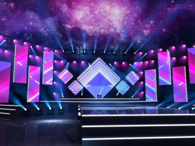 Concert Stage Arena Low-poly 3D model