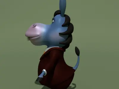 Cartoon Donkey 3D model