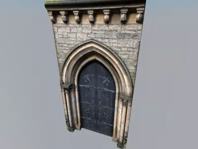 Medieval door Low-poly 3D model