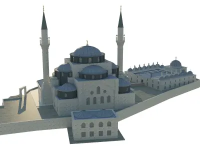 Mihrimah Sultan Mosque Low-poly 3D model