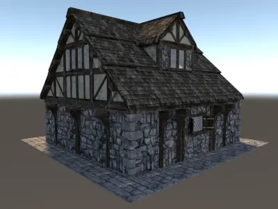 Medieval City House 01 Low-poly 3D model