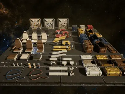 Sci Fi Interior Prop Pack 1 Low-poly 3D model