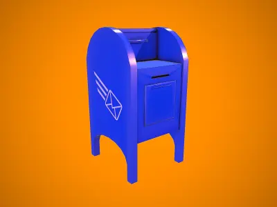 MAILBOX LETTER CARTOON STYLIZED Low-poly 3D model