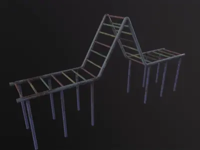 Soviet Oldschool Monkey Bars 3D Model Low-poly 3D model