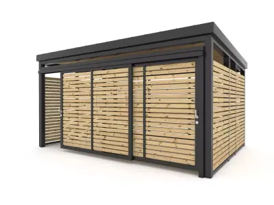 Lockable Bin Storage Shed 3D model