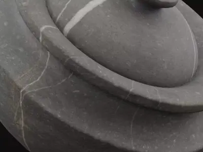 Stone Food Pot Low-poly 3D model