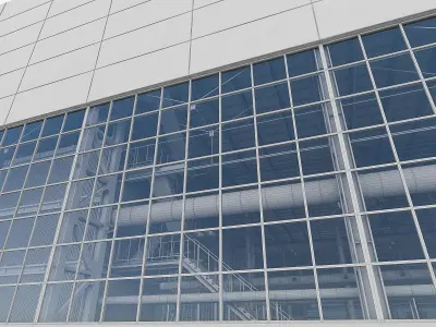 Industrial Building Interior 01 Low-poly 3D model