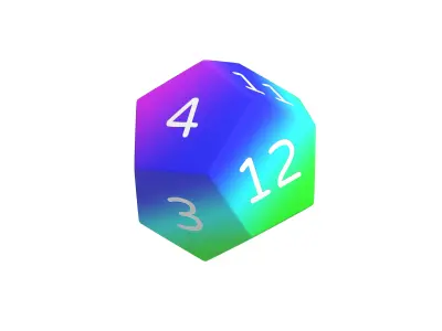D12 Dice V1 013 Low-poly 3D model