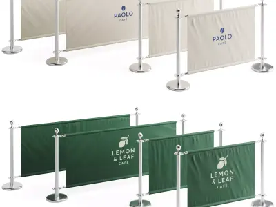 Cafe Barrier Modular Set   Vol 1 3D model
