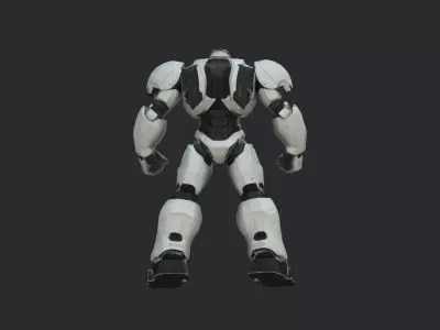 Futuristic Combat Mech Armored Sci-Fi Robot Warrior  3D Model 3D model