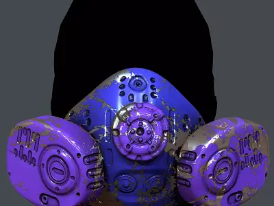 Gas mask helmet 3d model scifi Low-poly Low-poly 3D model