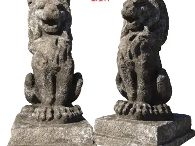 The Statue Of The Lion Scan Low-poly 3D model