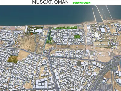 Muscat Downtown Oman Low-poly 3D model
