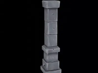  Hand Painted Pillar Free 3D model