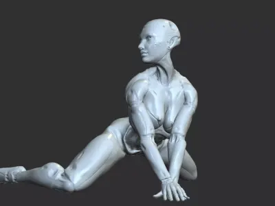 Sensual Sci-Fi Android Pin-Up NSFW 3D Statue 3D print model