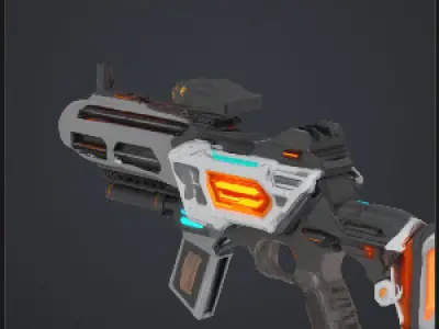 Futuristic Gun 3D Model - Sci-Fi Energy Weapon for Games Low-poly 3D model