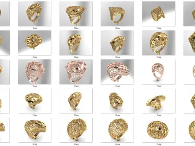 jewelry ring stl bulk collection 3D print model