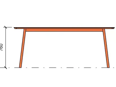 Habitat Callan Extend Walnut Dining Table  3D model