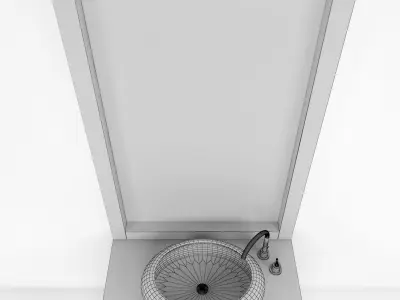 Bathroom vanity with mirror on top 3D model