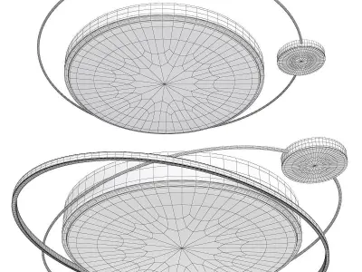 GERDIS two circular brass ceiling lights Low-poly 3D model