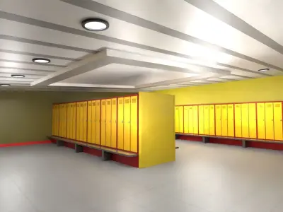 Locker Room Environment - Lowpoly Low-poly 3D model
