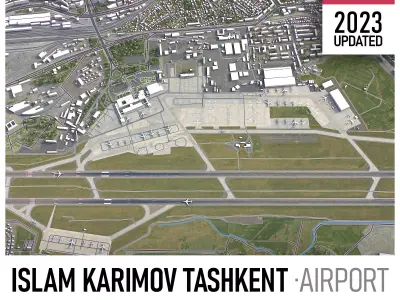 Tashkent Airport Low-poly 3D model