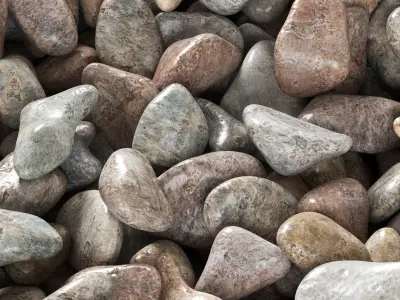 Pebble road color 3D model