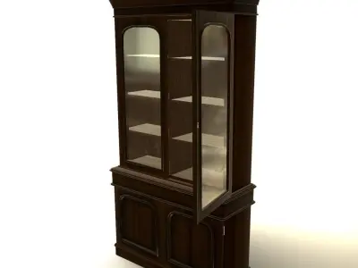 Antique bookcase Low-poly 3D model