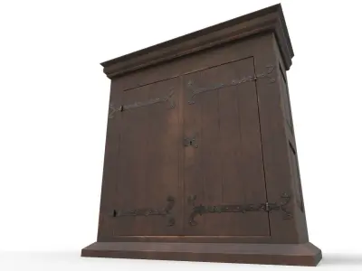16th century basic cabinet Low-poly 3D model
