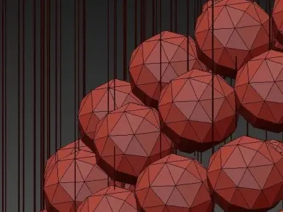 SS  Modern Crystal 5 Light Chandelier 3D model