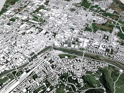 Cityscape Prato Florence Italy 3D model