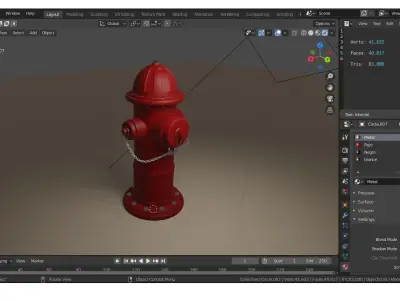 Hidrante fire hydrant Low-poly 3D model