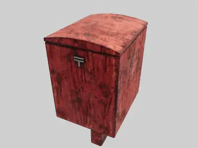 Japanese Rust Postbox Low-poly 3D model
