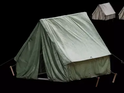 Military Tent 02 Low-poly 3D model
