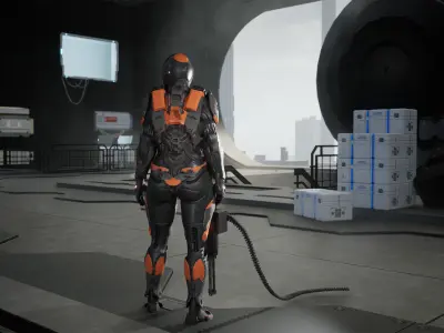 Modular Sci-Fi Warriors Low-poly 3D model