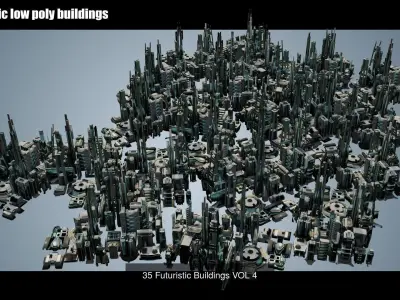 Futuristic City 02 3D Model Pack