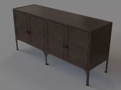 Owen Industrial Chic Console Cabinet 3D model