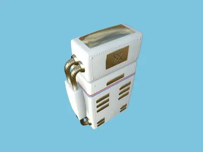 Astronaut Backpack 06 - White Gold - Character Design Fashion Low-poly 3D model