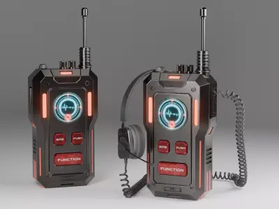 Sci-fi Hard Surface Walkie Talkie Device with PBR Texture Low-poly 3D model