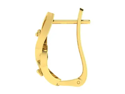 Light Weight Yellow Gold Diamond Earring EZ BI-34 3D print model