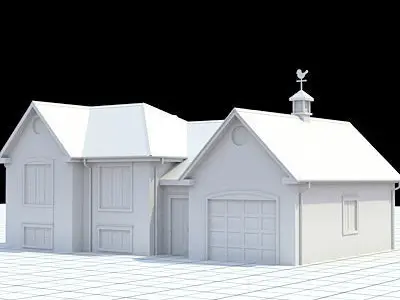 Colonial style house 1 3D model
