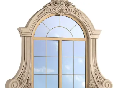 Classic window frame for decorating the facade  3D model