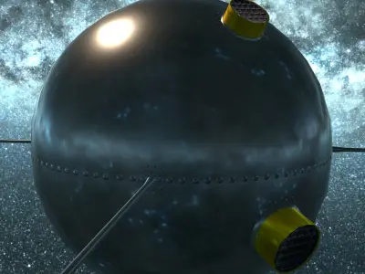 Vanguard 2 Satellite Low-poly 3D model