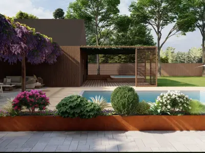 3D Exterior Scene 3D model design garden and landscape 3D model 31