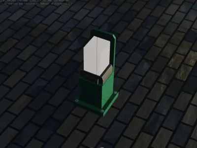 Street Light 8 Bollard 350 mm Moss Green Version 2 Low-poly 3D model
