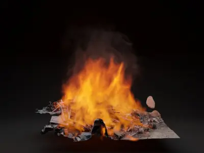 Burning garbage pile vdb 3D model