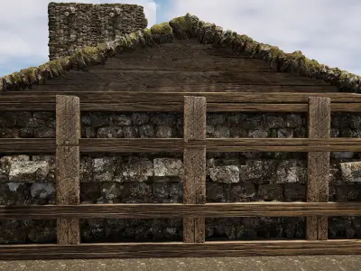 Horse Barn Exterior and Interior 3D model