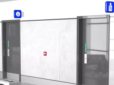 Airport Terminal Low-poly 3D model
