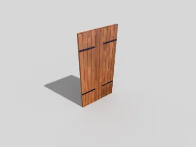 low poly door wooden Low-poly 3D model buy