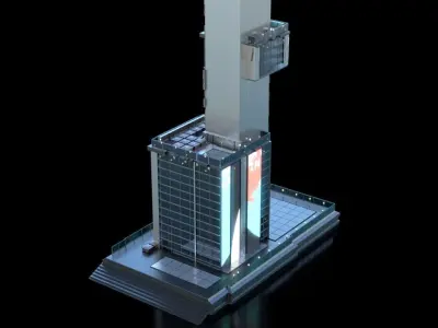Futuristic Future Modern City Building Skyscraper 15 3D model